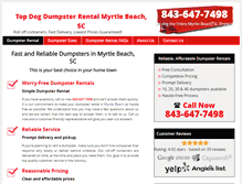 Tablet Screenshot of dumpsterrentalmyrtlebeachsc.com